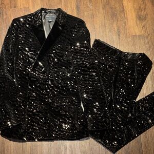 ASOS Black Sequin Blazer and Pants Set